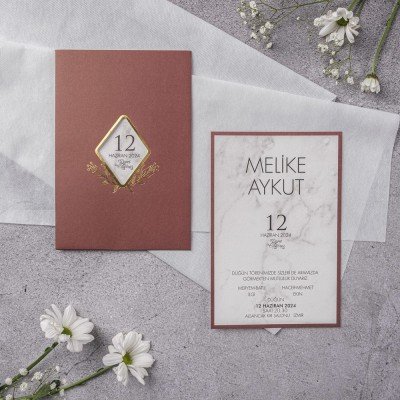 Düğün - Nişan Davetiyesi Stylish Davetiye 10337