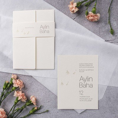 Düğün - Nişan Davetiyesi Stylish Davetiye 10341