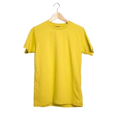 489006-L FULYA SARI BİSİKLET YAKA TİŞÖRT L