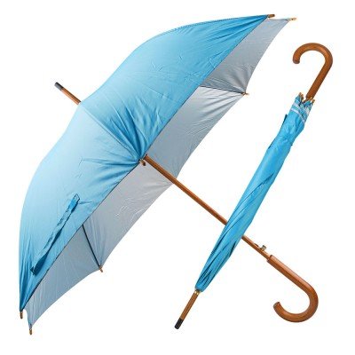 489723 MANGOSTAN TURKUAZ AHŞAP SAPLI ŞEMSİYE