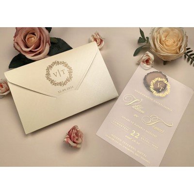 Düğün - Nişan - Sünnet Davetiyesi Elite Şeffaf Asetatlı Davetiye - 85845