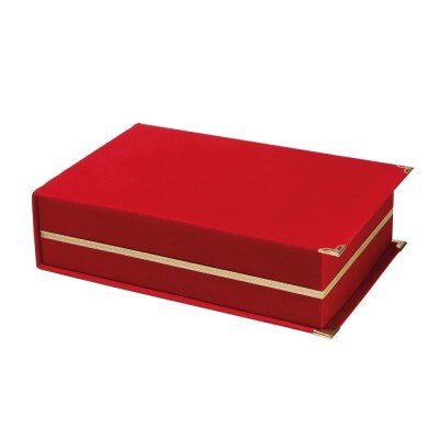 879204 KAŞMİR KIRMIZI KADİFE PLAKET KUTUSU (14X24)