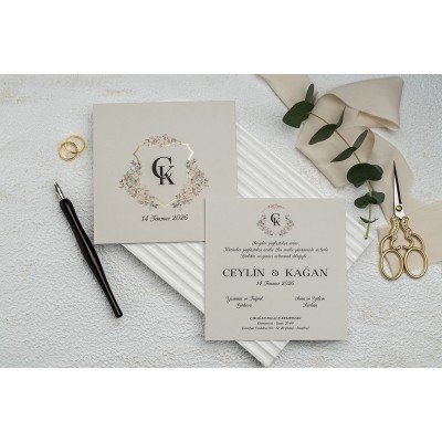 Düğün - Nişan Davetiyesi EKONOM Davetiye - 9289