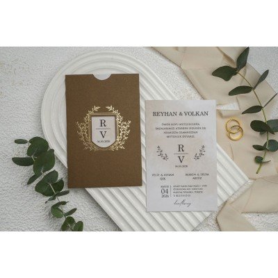 Düğün - Nişan Davetiyesi EKONOM Davetiye - 9296