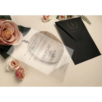 Düğün - Nişan - Sünnet Davetiyesi Elite Şeffaf Asetatlı Davetiye - 96930