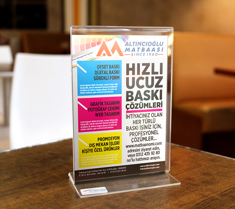 Masaüstü Menü Basımı